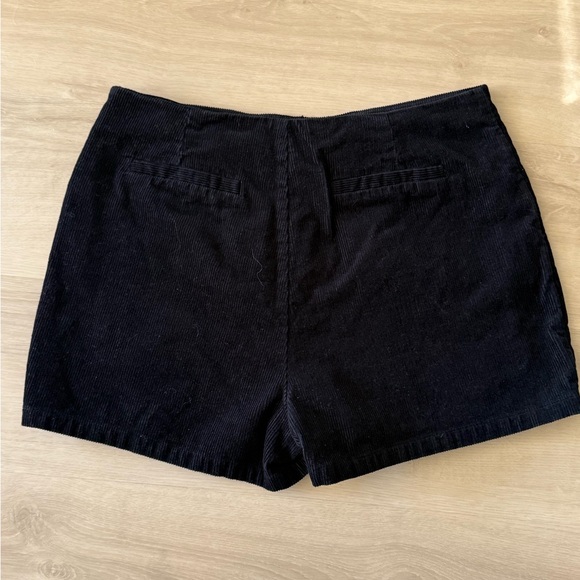 Lulu's Black Corduroy Skort with Button Detail - Picture 3 of 4